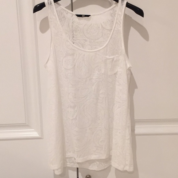 H&M white burnout tank top - Picture 1 of 3